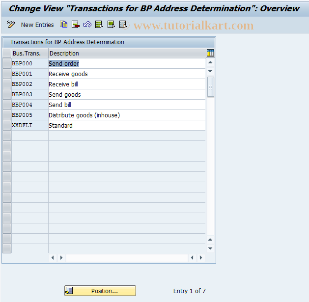 SAP TCode BUCW - BP Cust:  Transaction  for Address Determination 