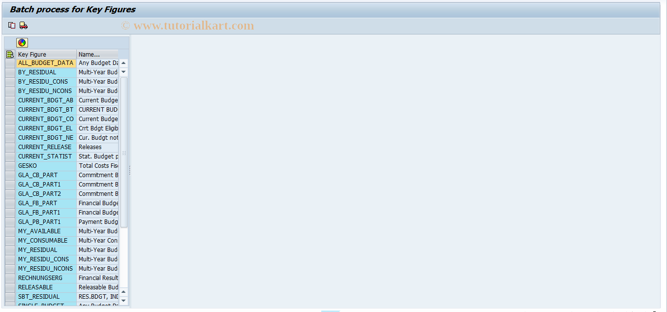 SAP TCode BUKFBATCH - Key Figures - Batch Processing