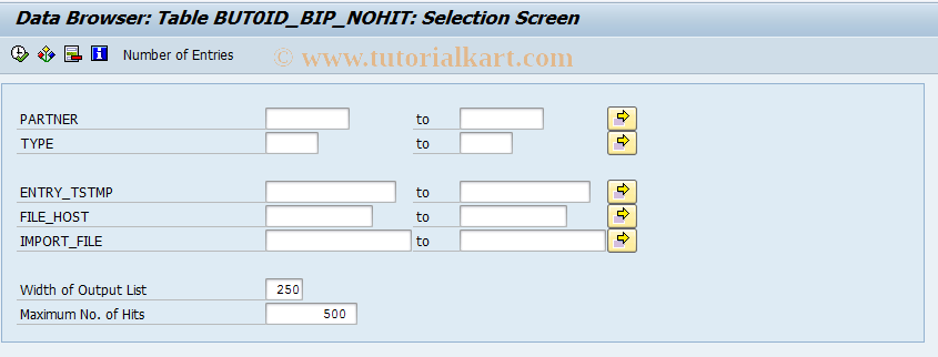 SAP TCode BUPA_BIP_NOHIT_SHOW - BIP: Cleansing: Show imported NoHits
