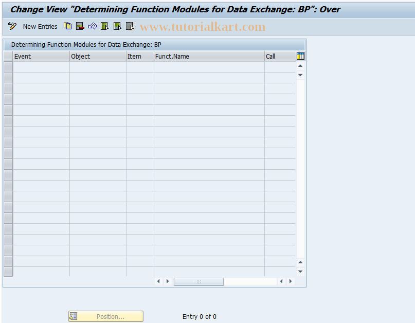 SAP TCode BUPA_IFC_CALL_FU - Determining FMs for Data Exchange:BP