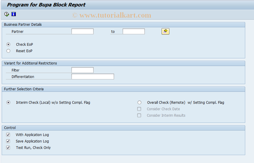 SAP TCode BUPA_PRE_EOP - Blocking Business Partner