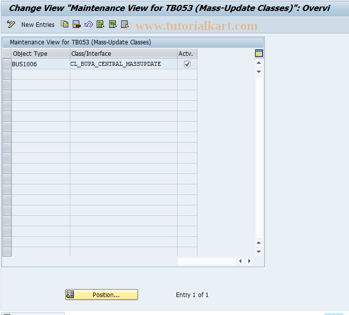 SAP TCode BUPMASS - BP Customizing: Mass Changes