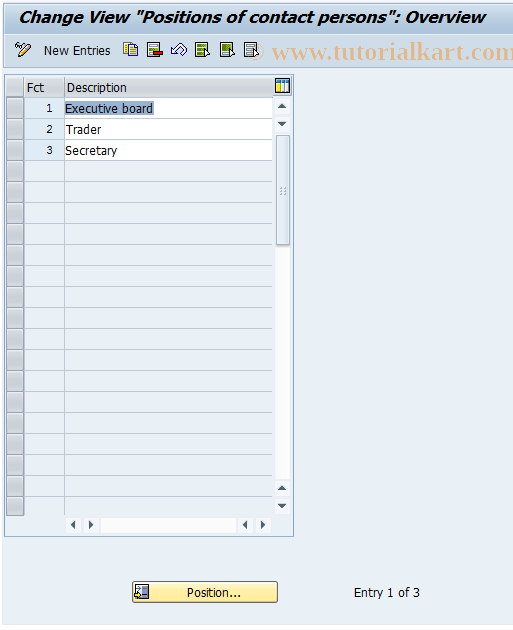 SAP TCode BUR1 - BuPR: Contact Person Functions