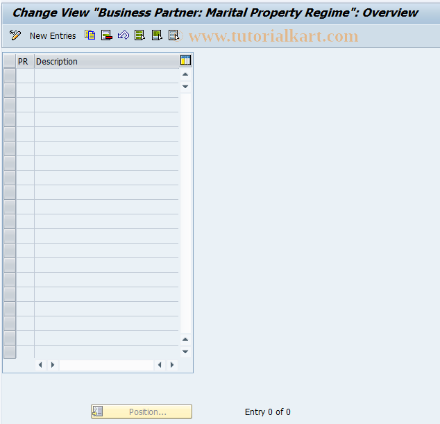 SAP TCode BUR4 - BP: Marital property regime