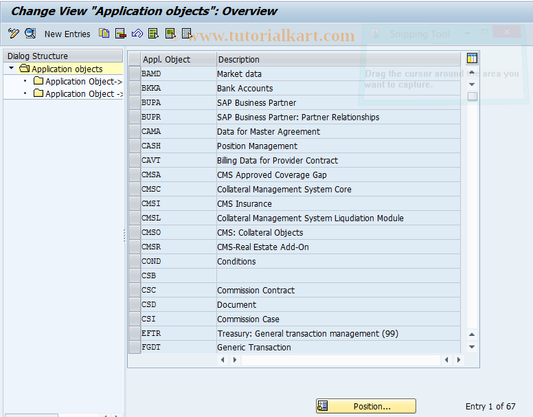 SAP TCode BUS0 - BDT: Application Objects