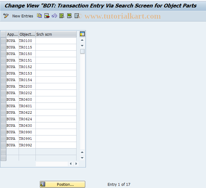 SAP TCode BUSRO - BP-CUST: Entry Via Search Screen