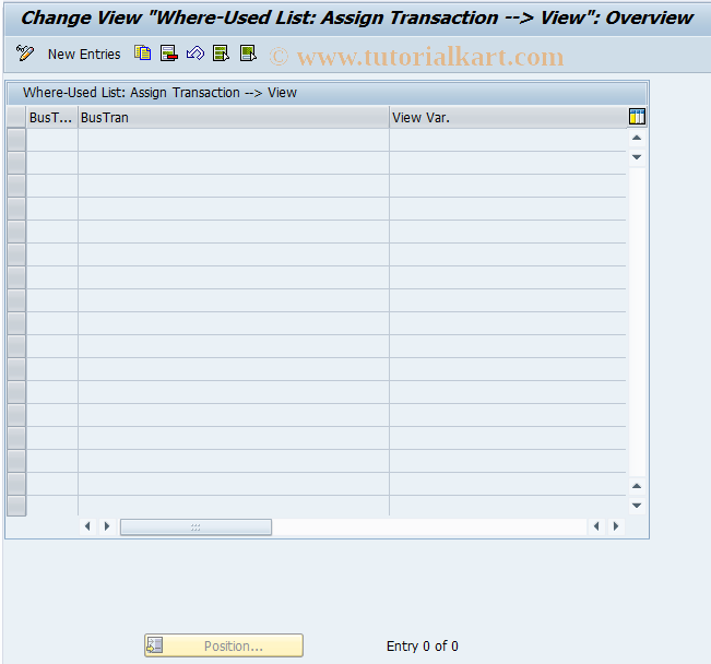 SAP TCode BUSWU63 - BP Roles:Where-Used Lst S.Org ->View