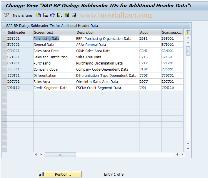SAP TCode BUS_HDRID - BP Tax: Header IDs