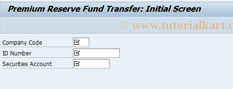 SAP TCode BV02 - BAV Transfer / Loans Initial Screen