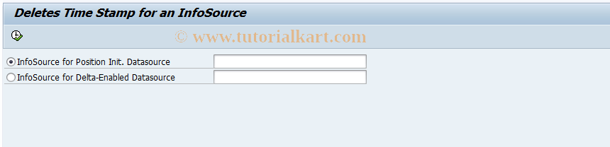 SAP TCode BWFS_TIMESTAMPS_DELA - Deletes Time Stamp Per InfoSource