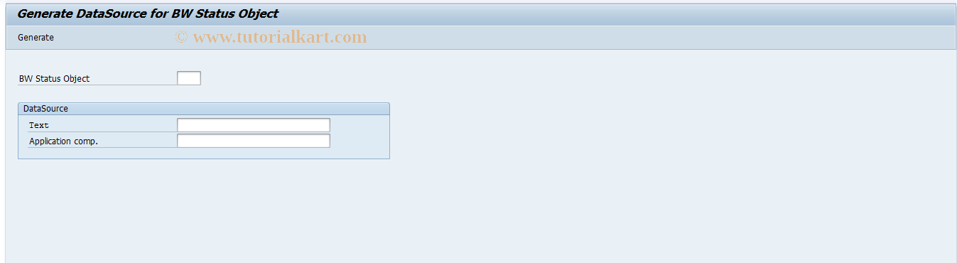 SAP TCode BWST - General DataSource for BW Status Object 