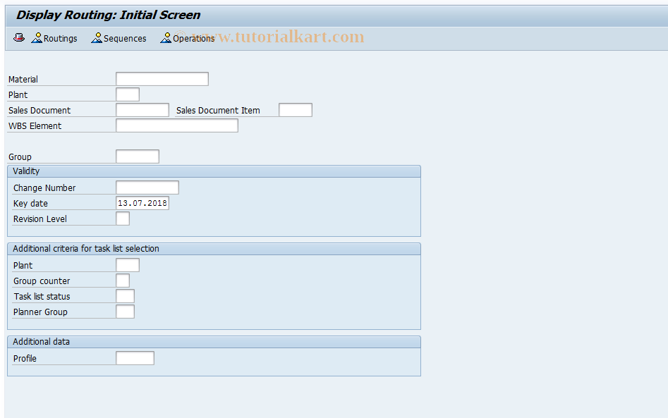 SAP TCode CA03 - Display Routing