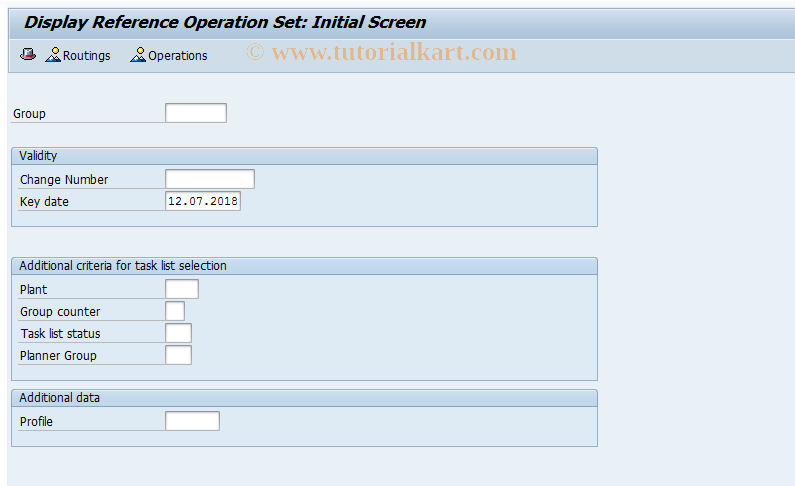 SAP TCode CA13 - Display Reference Operation Set