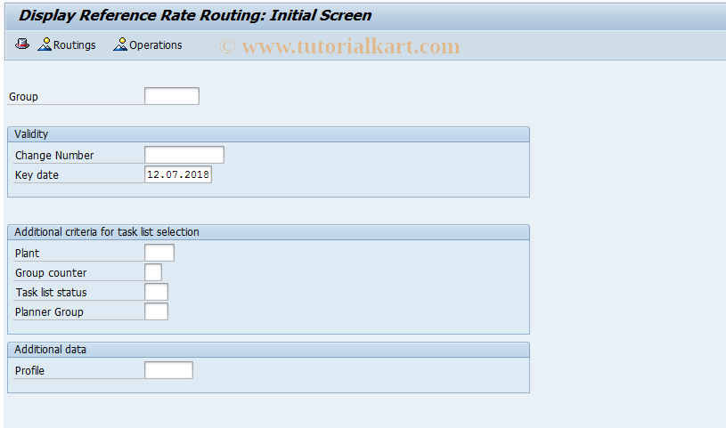 SAP TCode CA33 - Display Reference Rate Routing