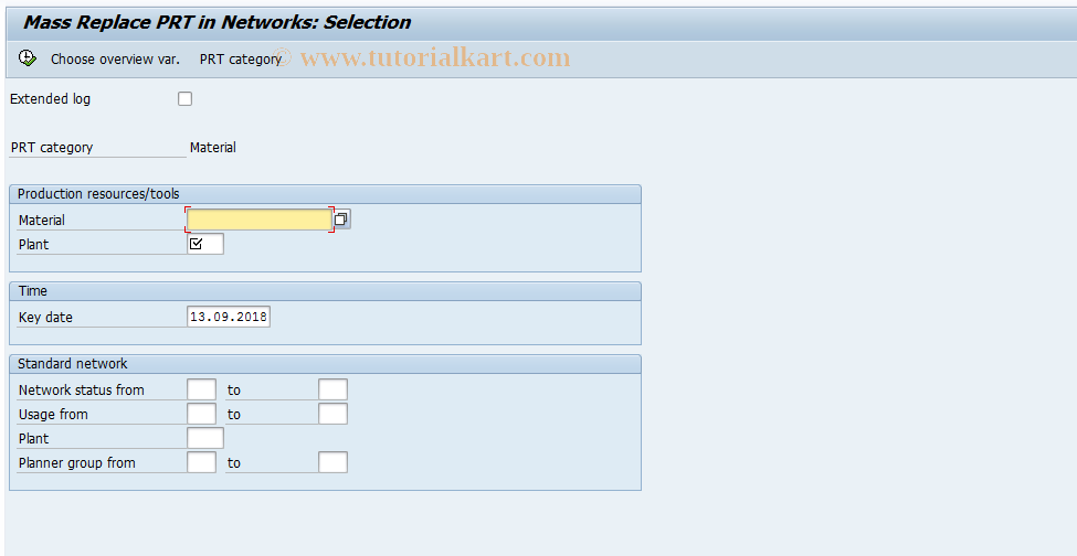 SAP TCode CA78 - PRT Mass replacement in libr networks