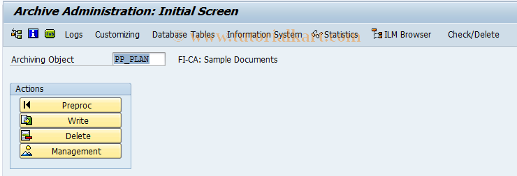 SAP TCode CA99 - Archiving of task lists