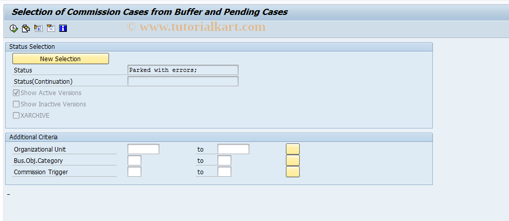 SAP TCode CACSB002 - Edit Pending Cases
