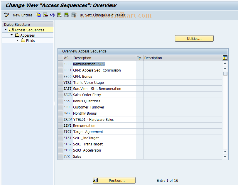 SAP TCode CACSCOND0006 - Access: Edit (Remuneration)