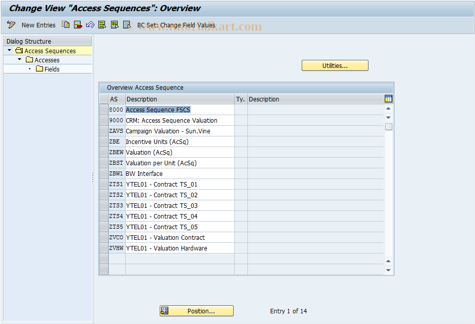 SAP TCode CACSCOND0016 - Access: Edit (Valuation)