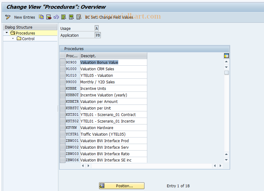 SAP TCode CACSCOND0017 - Comn: Schedule Maintenance Valuation