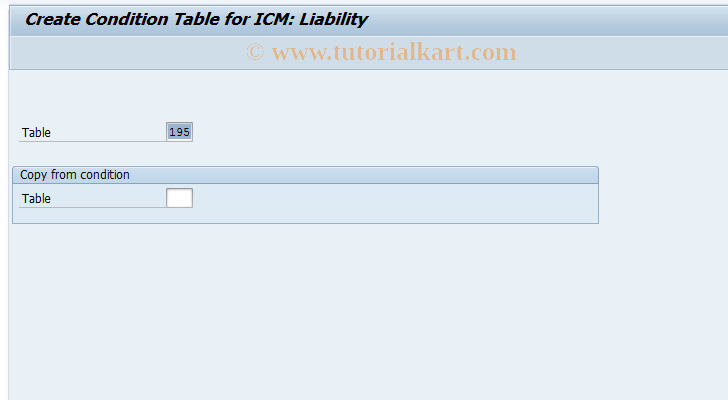SAP TCode CACSCOND0022 - Condition Table: Create (Price Comn)