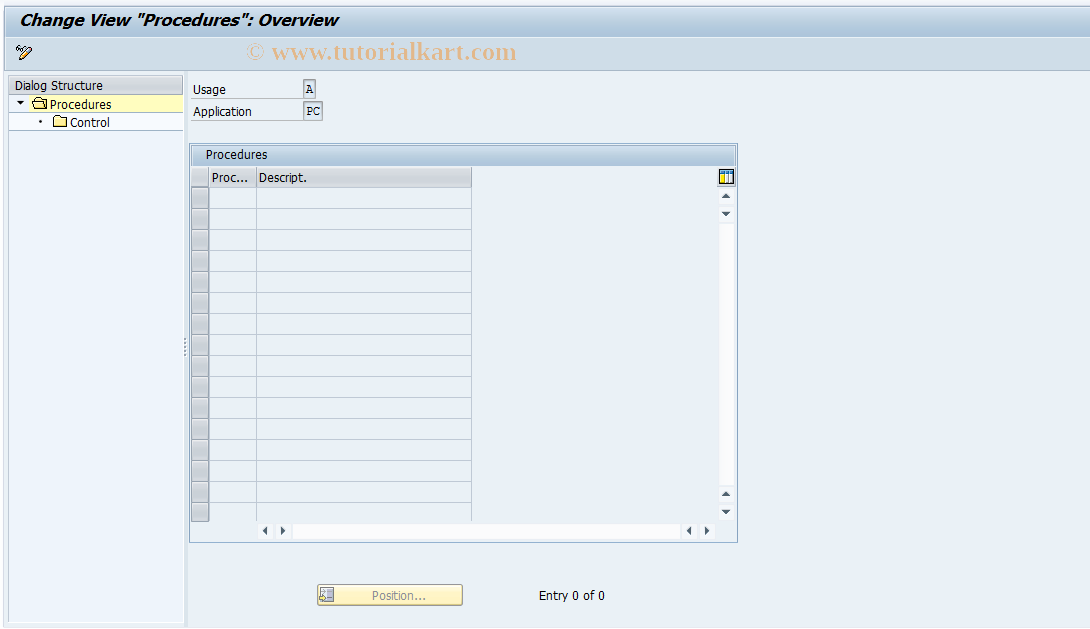 SAP TCode CACSCOND0027 - Edit Procedure (Liability)