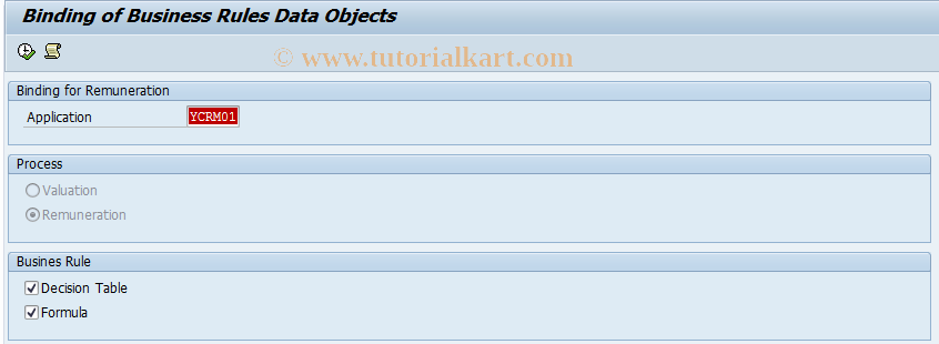 SAP TCode CACS_APPL_02_BR - Bind Business Rules Data Obj for Rem