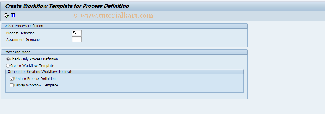 SAP TCode CACS_APPL_CD - FOA: Generate Process Workflow