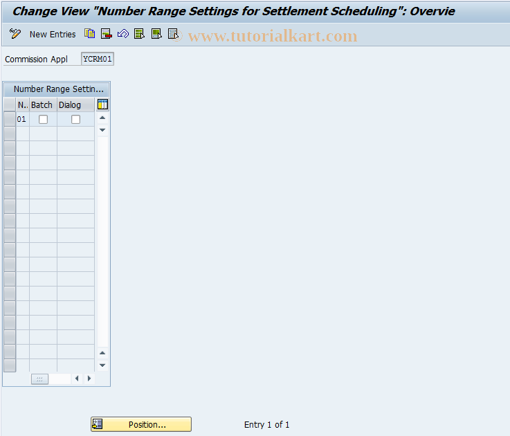 SAP TCode CACS_APPL_SESINT - Assign Number Ranges to SttSchedule