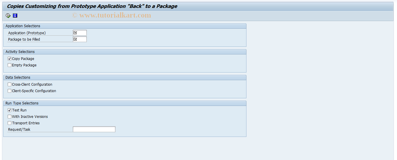 SAP TCode CACS_BUILD - Package Builder for ICM Applications