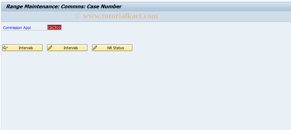 SAP TCode CACS_CN01 - Number Ranges for Commission Cases