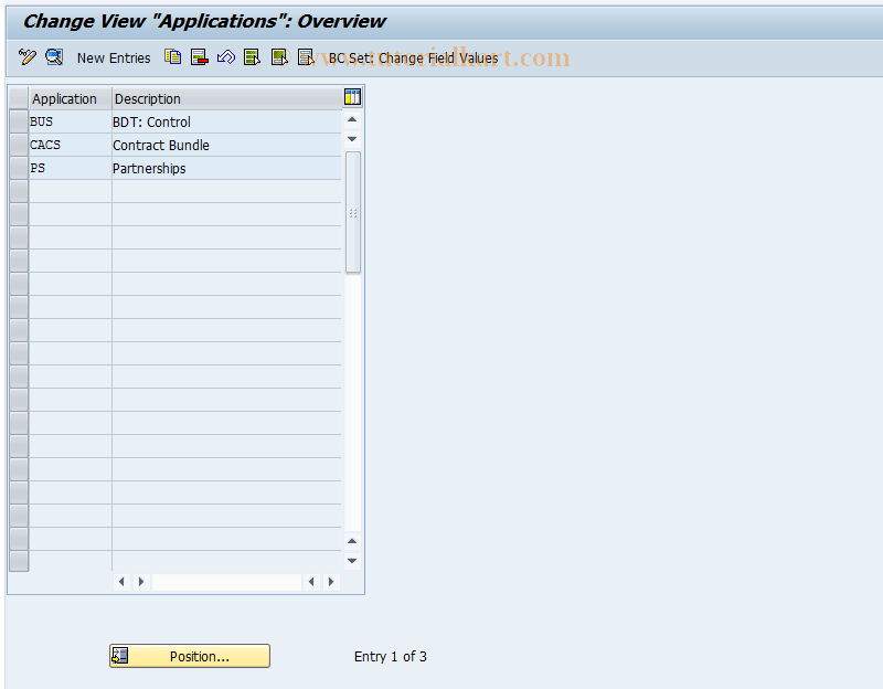 SAP TCode CACS_CSB0001 - CSB Control: Applications