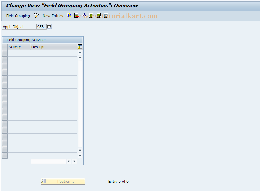 SAP TCode CACS_CSB0019 - CSB Control: FM, Activity, Control