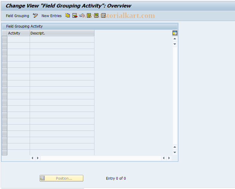 SAP TCode CACS_CSB0100 - CSB Cust: Field Modification Acty