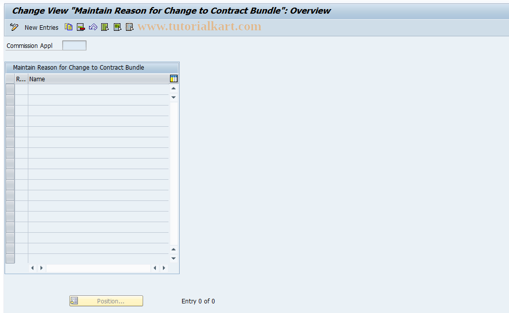 SAP TCode CACS_CSBCHGRS - Field Modific.: Contract Bundle Type