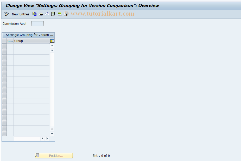 SAP TCode CACS_CSBCVGRB - CSB-Cust:Group def.-Version comparison