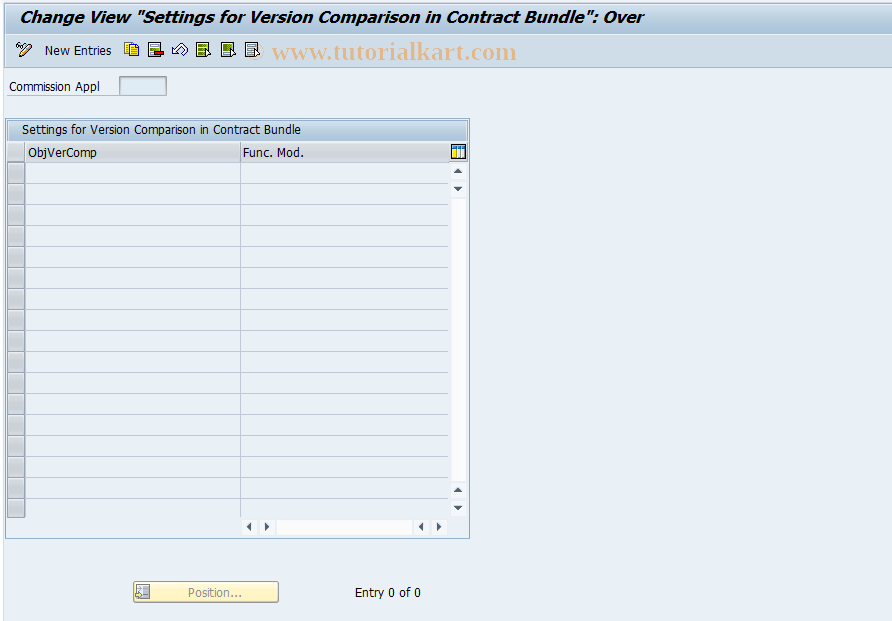 SAP TCode CACS_CSBCVHDB - CSB-Cust:RegisterObj.forVersComparis