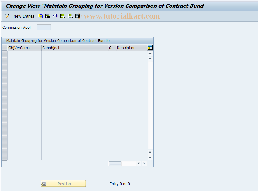 SAP TCode CACS_CSBCVOGRB - CSB-Cust: GroupForVersionComparison