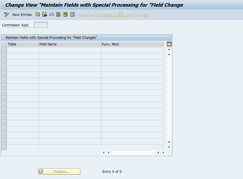 SAP TCode CACS_CSBFLDCH - CSb-Cust: Fields w. Special Handling