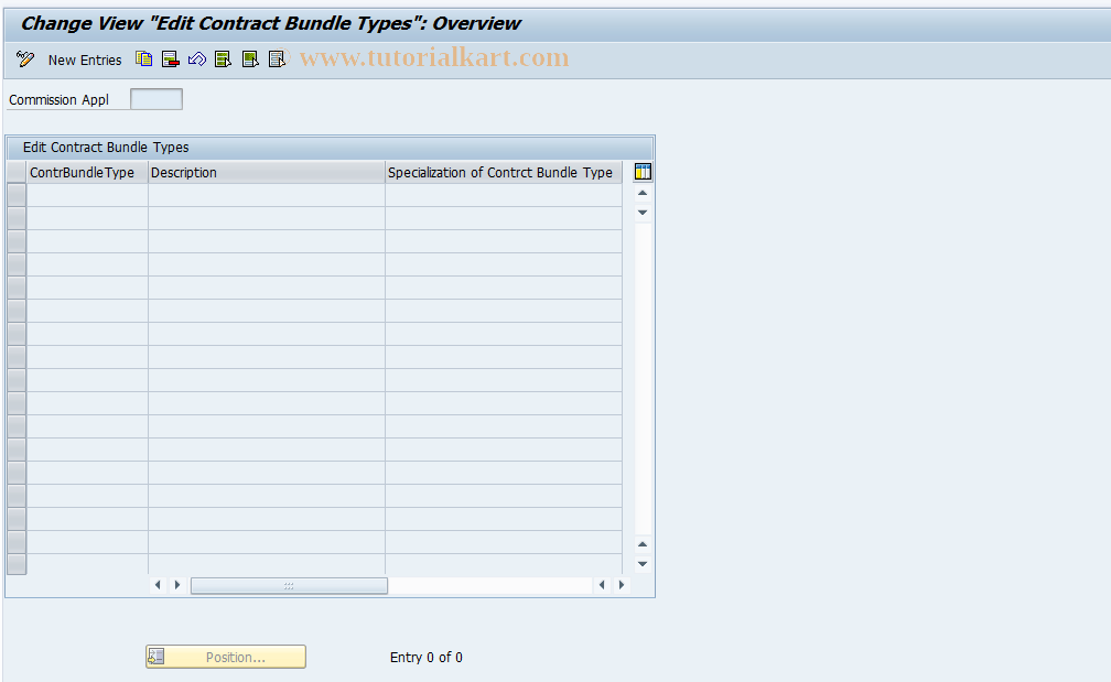 SAP TCode CACS_CSBLTP - CSB-Cust: Contract Bundle Type