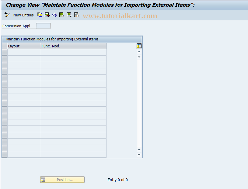 SAP TCode CACS_CSBOTPOB - CSB-Cust: FM for Importing External Item