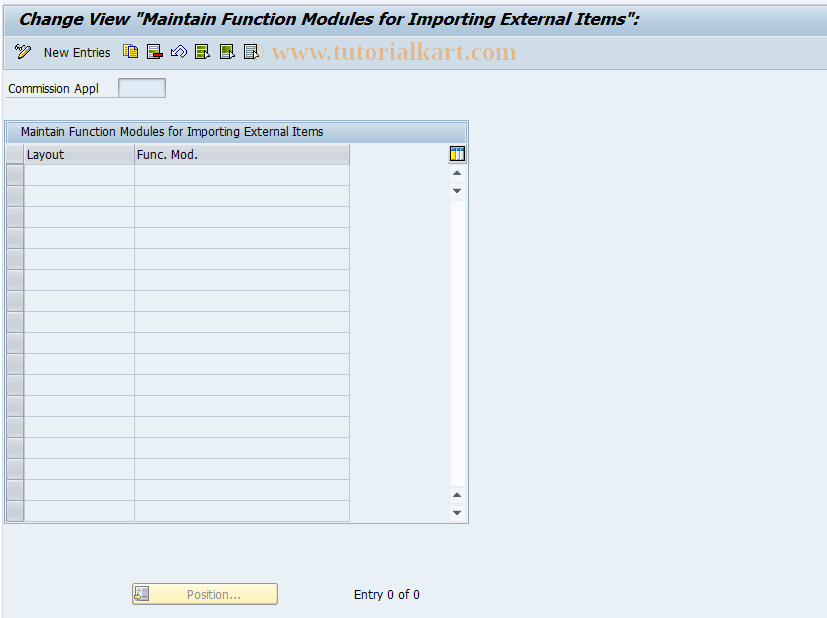 SAP TCode CACS_CSBOTPOS - CSb-Cust: FM for importing ext.items