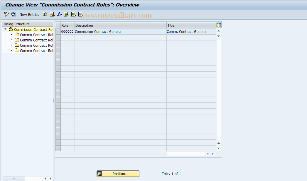SAP TCode CACS_CSC0013 - CSC Control: Role Types