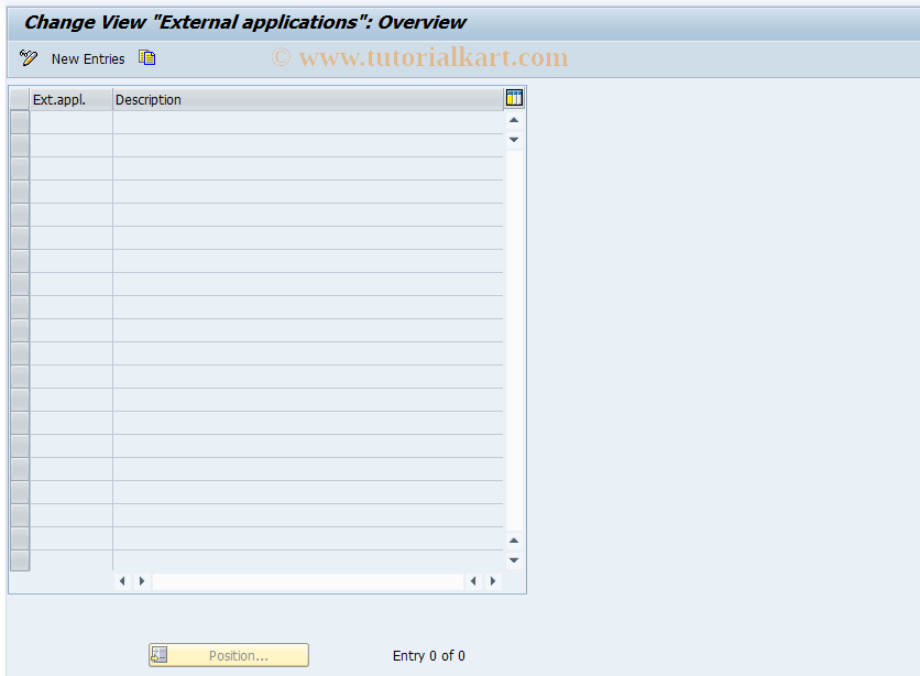 SAP TCode CACS_CSC0017 - CSC Control: External Applications