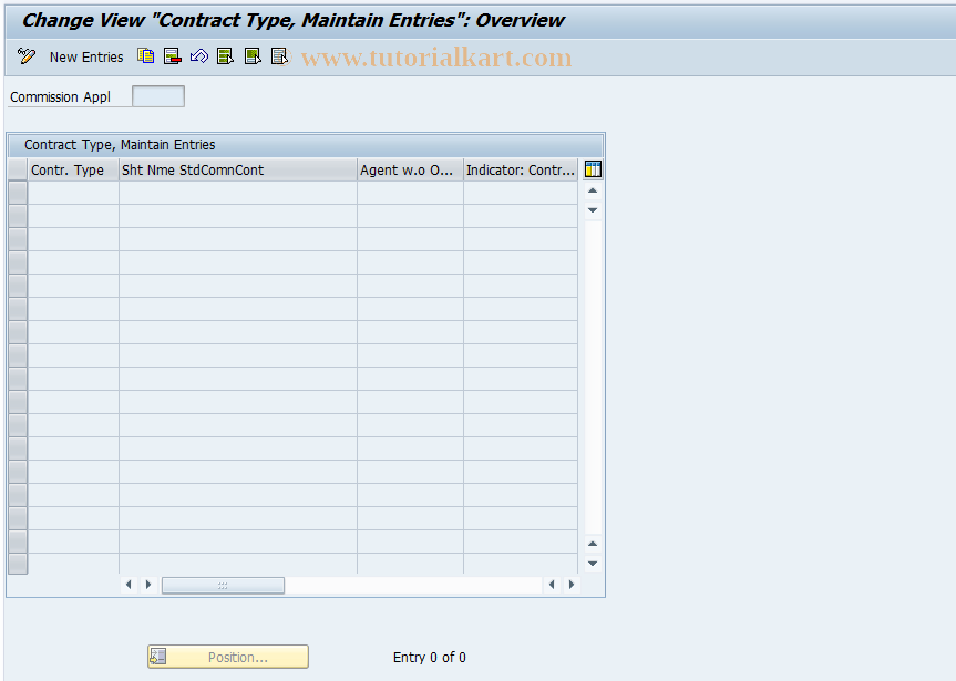 SAP TCode CACS_CSCCTRTP1 - CSC Cust: Contract Type