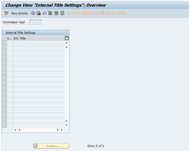 SAP TCode CACS_CSCITITLE - CSC Customer : Internal Title