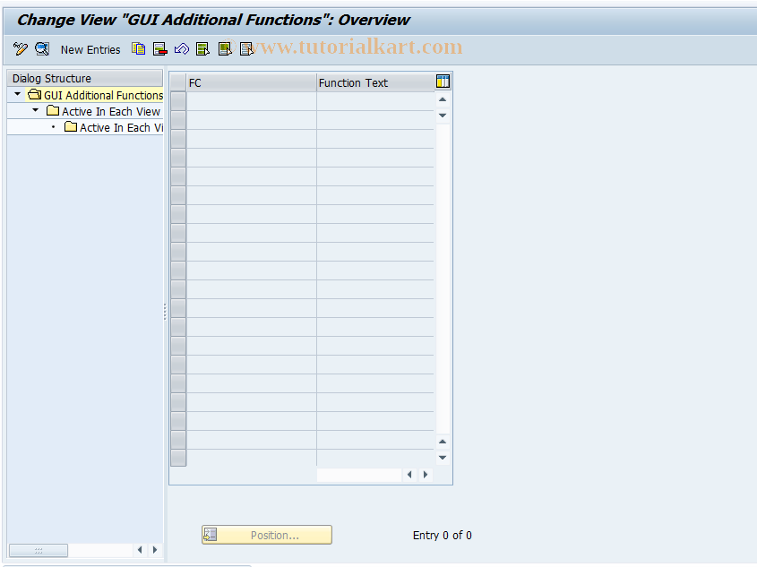 SAP TCode CACS_CSD0009 - CSD Control: GUI Additional Functns