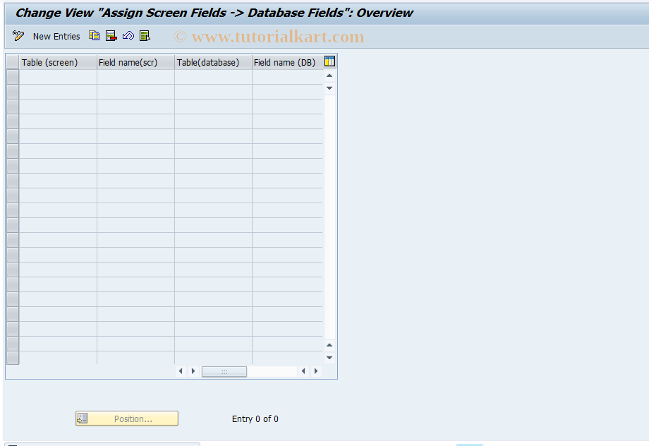 SAP TCode CACS_CSD0011 - CSD Control: Assgmt ScrnField->DB Field