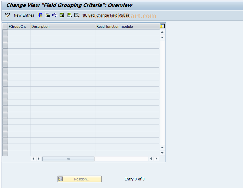 SAP TCode CACS_CSD0012 - CSD Control: Field Modific. Criteria