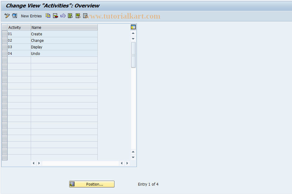 SAP TCode CACS_CSD0018 - CSD Control: Activities